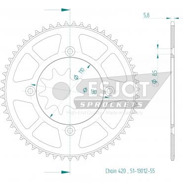 ESJOT  Alu-Sprocket 55 Z