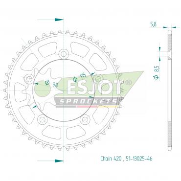 ESJOT  Alu-Sprocket 46 Z