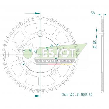 ESJOT  Alu-Sprocket 50 Z