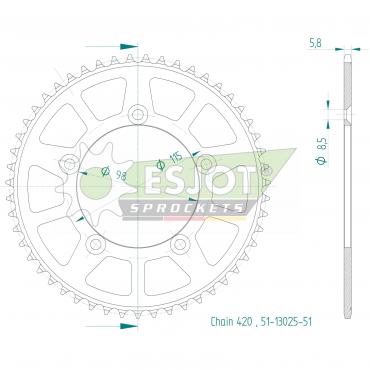 ESJOT  Alu-Sprocket 51 Z