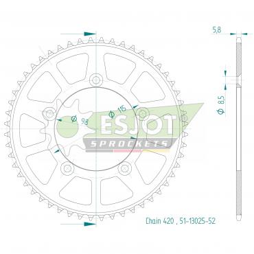 ESJOT  Alu-Sprocket 52 Z