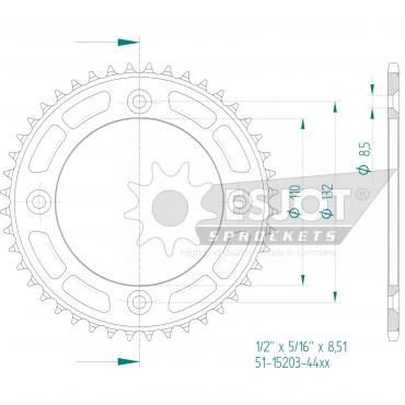 ESJOT  Alu-Sprocket 44 Z