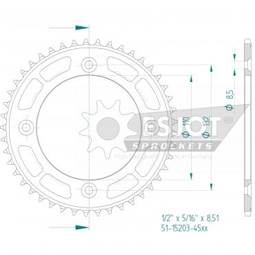 ESJOT  Alu-Sprocket 45 Z