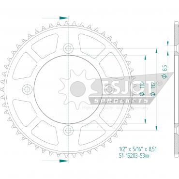 ESJOT  Alu-Sprocket 53 Z