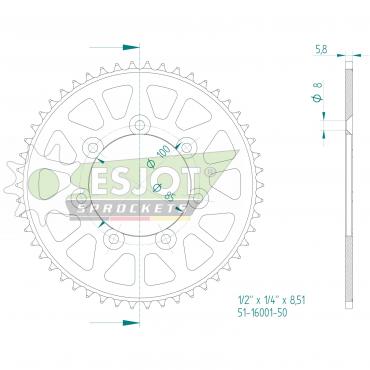 ESJOT  Alu-Sprocket 50 Z