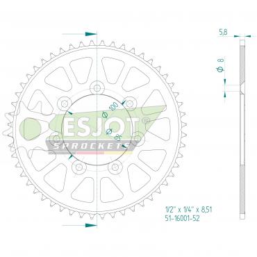 ESJOT  Alu-Sprocket 52 Z