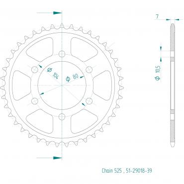 ESJOT  Alu-Sprocket 39 Z