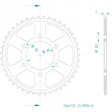 ESJOT  Alu-Sprocket 43 Z