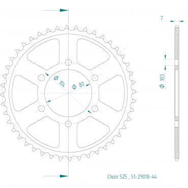 ESJOT  Alu-Sprocket 44 Z