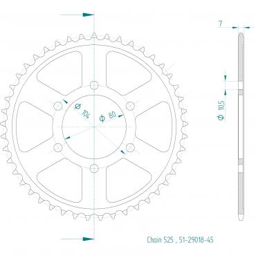 ESJOT  Alu-Sprocket 45 Z