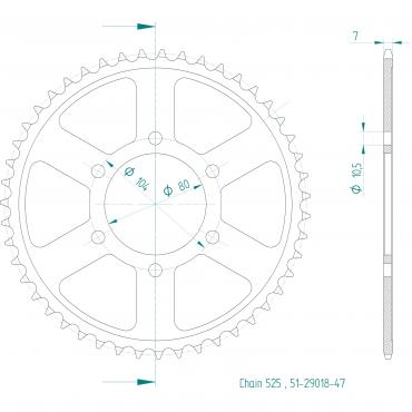 ESJOT  Alu-Sprocket 47 Z