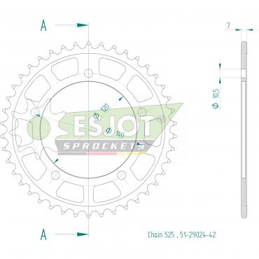 ESJOT  Alu-Sprocket 42 Z