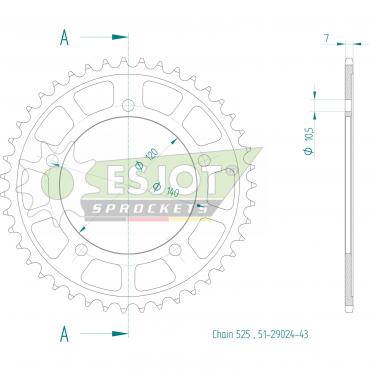 ESJOT  Alu-Sprocket 43 Z