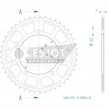 ESJOT  Alu-Sprocket 45 Z