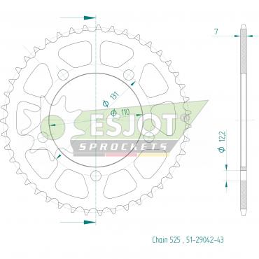 ESJOT  Alu-Sprocket 43 Z