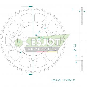 ESJOT  Alu-Sprocket 45 Z