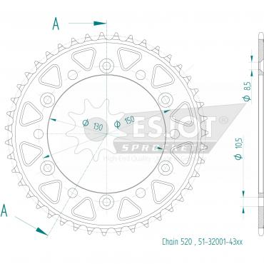 ESJOT  Alu-Sprocket 43 Z