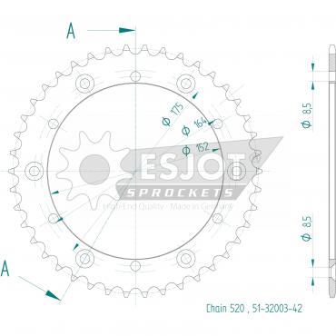 ESJOT  Alu-Sprocket 42 Z
