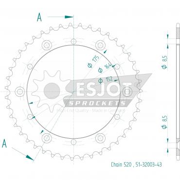 ESJOT  Alu-Sprocket 43 Z