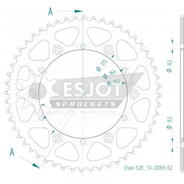 ESJOT  Alu-Sprocket 52 Z