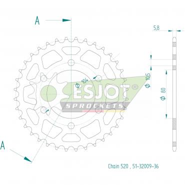 ESJOT  Alu-Sprocket 36 Z