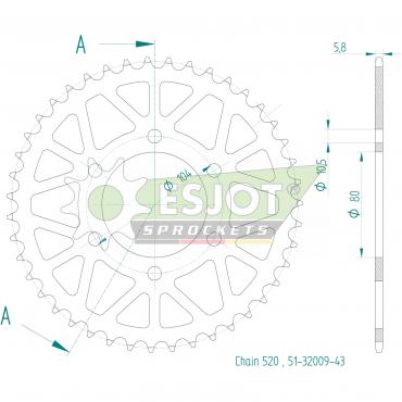 ESJOT  Alu-Sprocket 43 Z