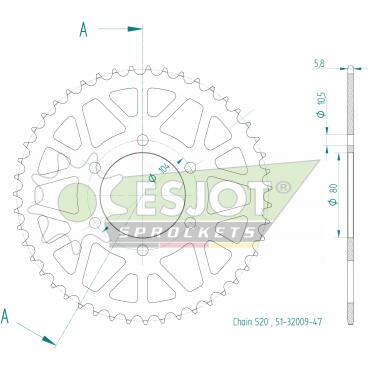 ESJOT  Alu-Sprocket 47 Z
