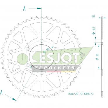 ESJOT  Alu-Sprocket 51 Z