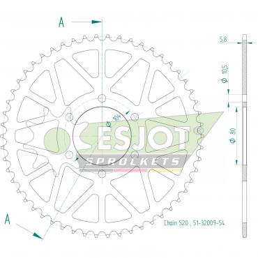 ESJOT  Alu-Sprocket 54 Z