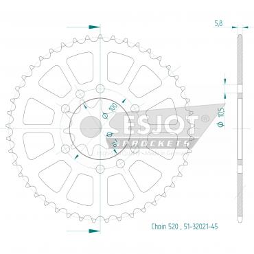 ESJOT  Alu-Sprocket 45 Z