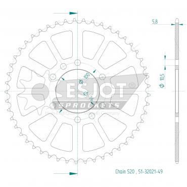 ESJOT  Alu-Sprocket 49 Z