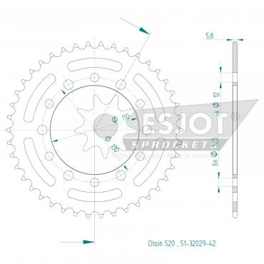 ESJOT  Alu-Sprocket 42 Z