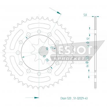ESJOT  Alu-Sprocket 43 Z