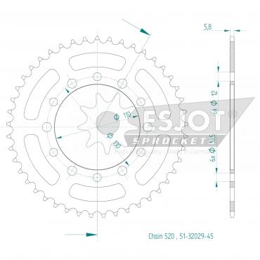 ESJOT  Alu-Sprocket 45 Z