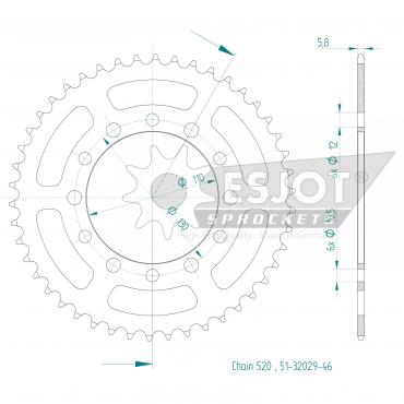 ESJOT  Alu-Sprocket 46 Z