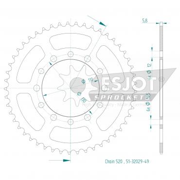 ESJOT  Alu-Sprocket 49 Z