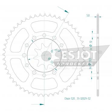 ESJOT  Alu-Sprocket 52 Z