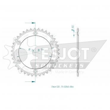 ESJOT  Alu-Sprocket 38 Z
