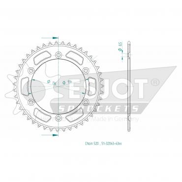 ESJOT  Alu-Sprocket 43 Z