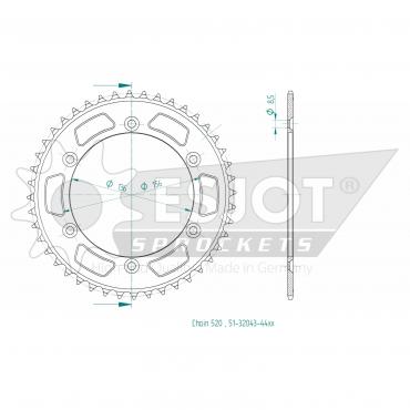 ESJOT  Alu-Sprocket 44 Z