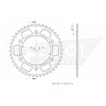 ESJOT  Alu-Sprocket 44 Z