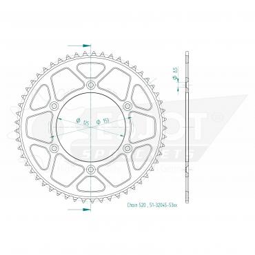 ESJOT  Alu-Sprocket 53 Z