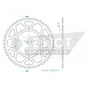 ESJOT  Alu-Sprocket 51 Z