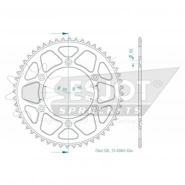 ESJOT  Alu-Sprocket 52 Z