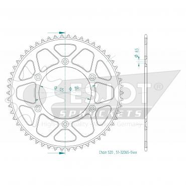 ESJOT  Alu-Sprocket 54 Z