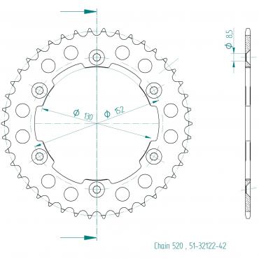 ESJOT  Alu-Sprocket 42 Z