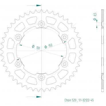 ESJOT  Alu-Sprocket 45 Z