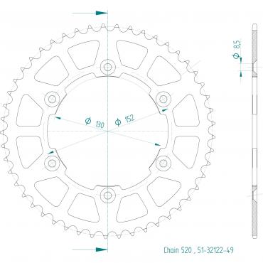 ESJOT  Alu-Sprocket 49 Z