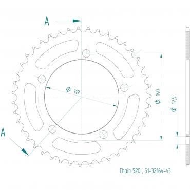 ESJOT  Alu-Sprocket 43 Z