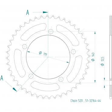 ESJOT  Alu-Sprocket 44 Z